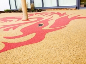 Red and Yellow Gravel Design