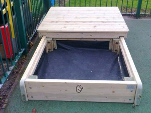 sliding top sand box complete with engraved logo